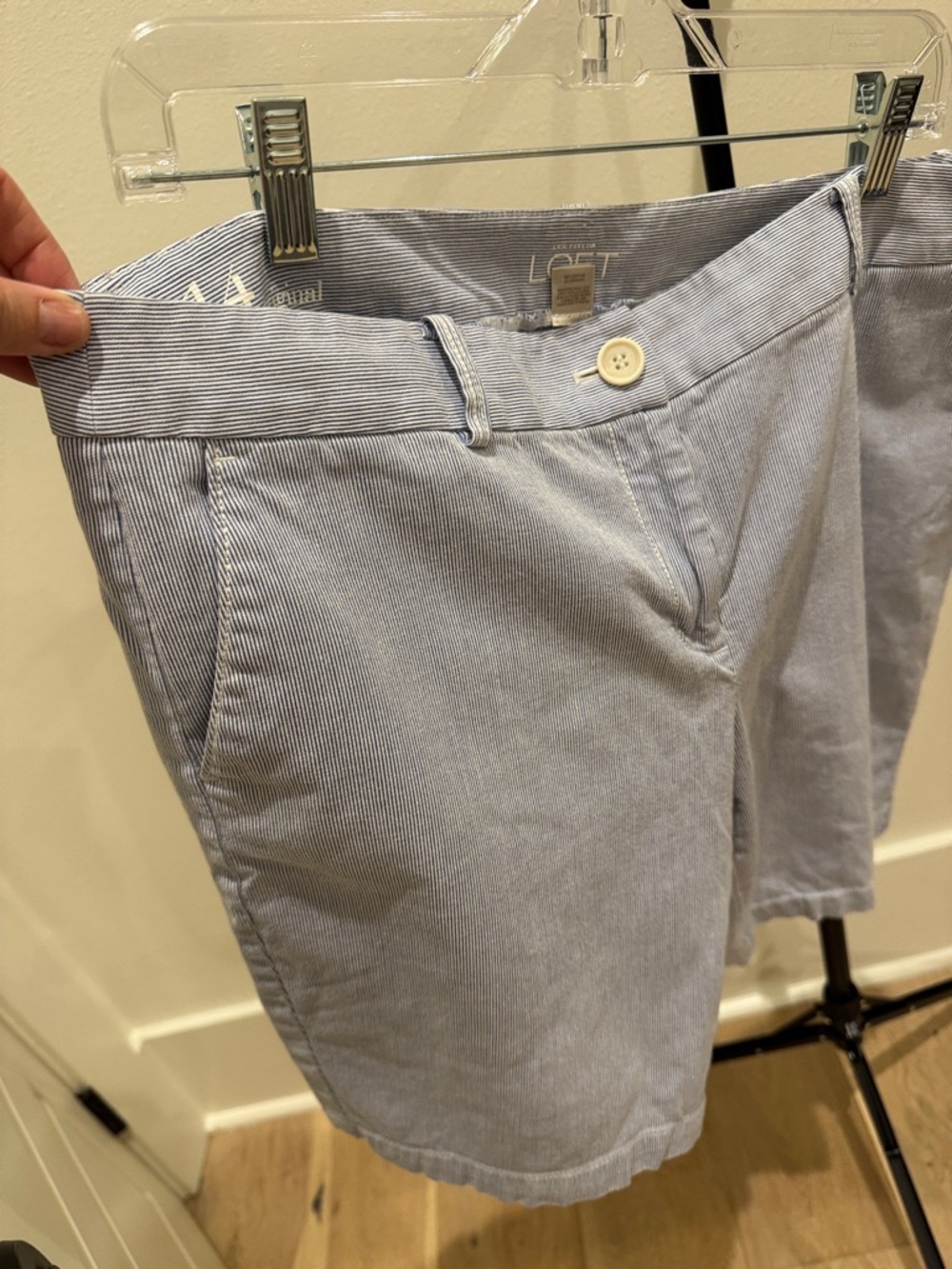 LOFT Light Blue Cotton Bermuda Shorts - Picture 6 of 7